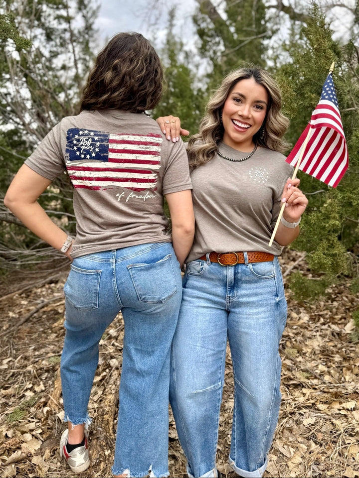 Front Chest 250 Years of Freedom Graphic Tee by Texas True Threads