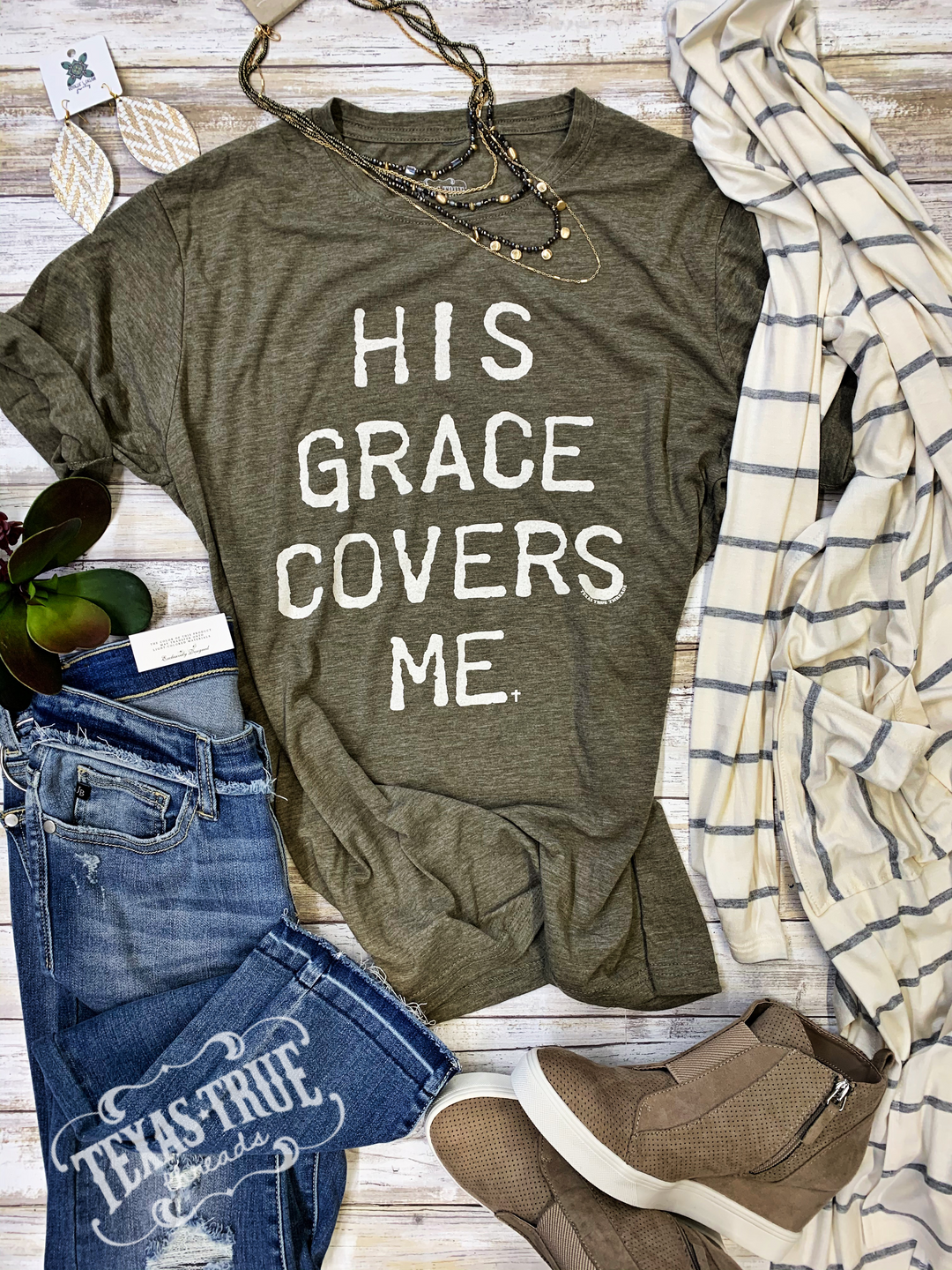 His Grace Covers Me by Texas True Threads Graphic Tees  Texas True Threads - Horse Creek Boutique