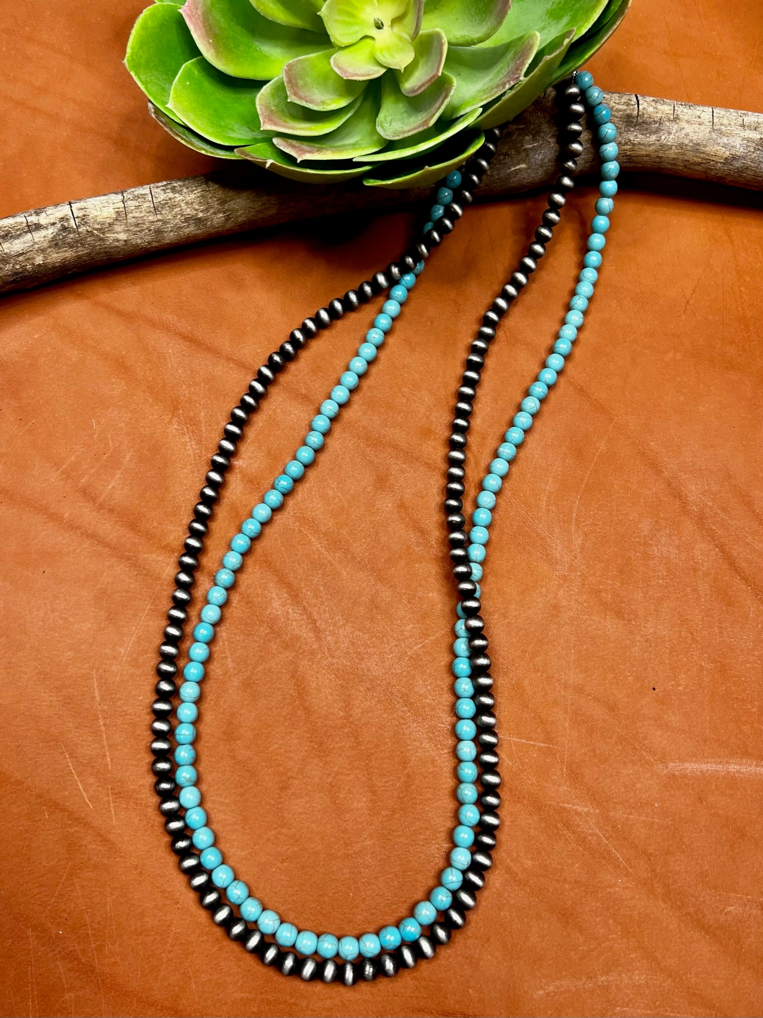 The 36in Navajo Pearls – The Turquoise Pistol