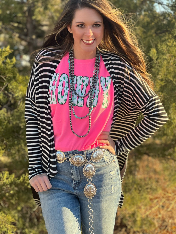 Pink Howdy Cactus Tee By Texas True Threads