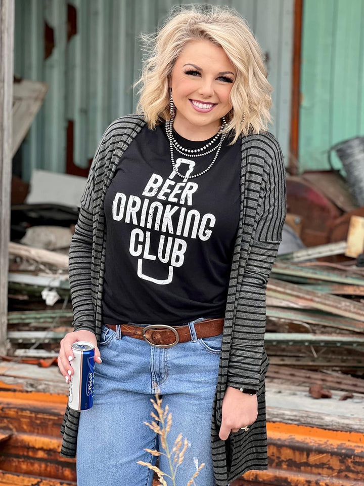 Beer Drinking Club Charblack Graphic Tee by Texas True Threads