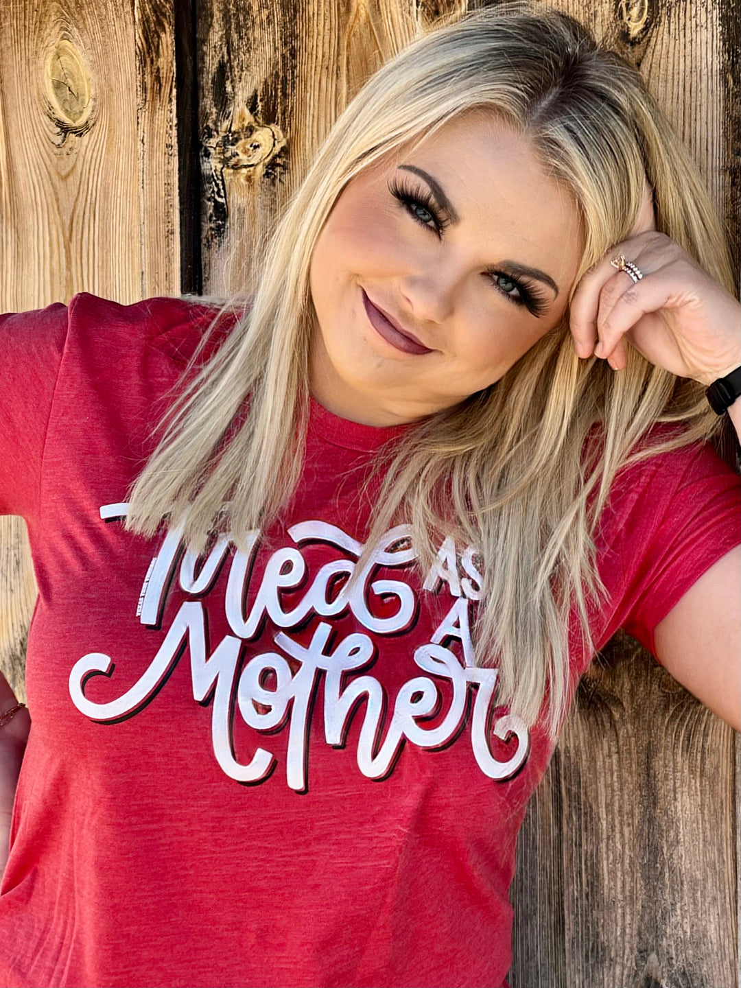 Tired as A Mother Red Graphic Tee by Texas True Threads