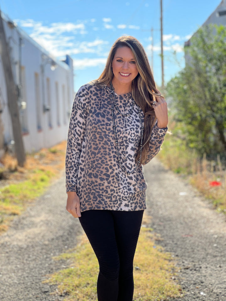 Leanna Leopard Hoodie by Texas True Threads