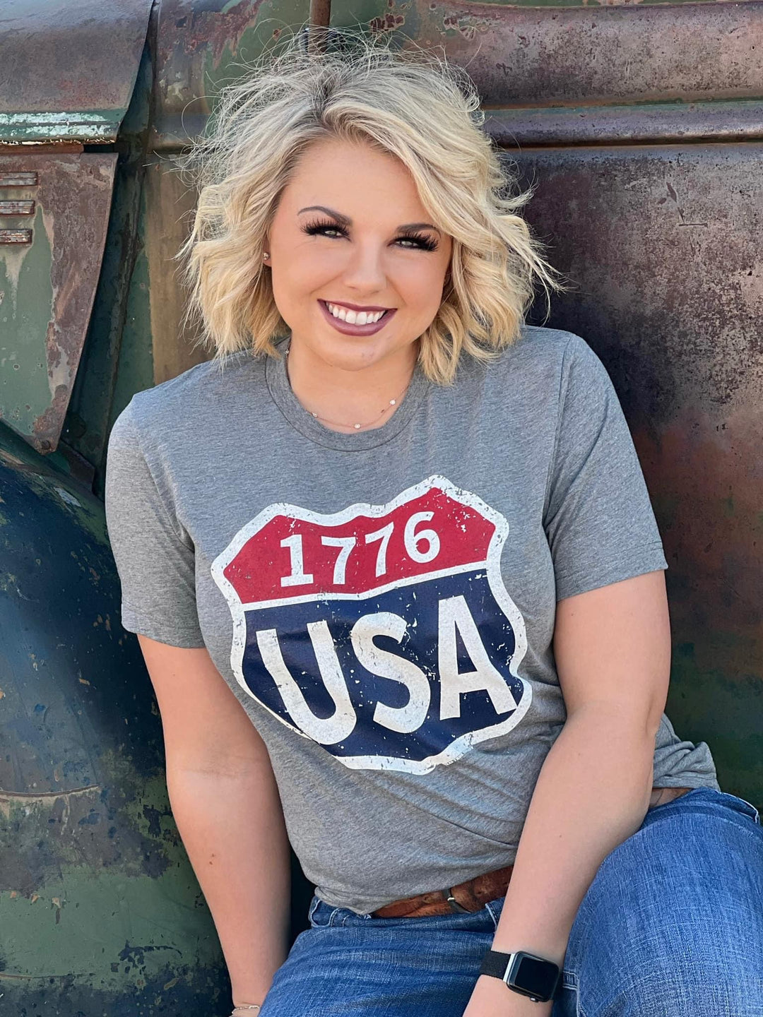1776 Grey Graphic Tee by Texas True Threads