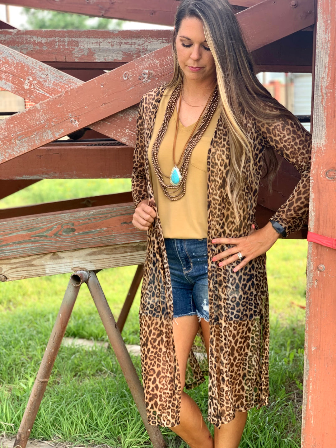 Cody Sheer Leopard Kimono