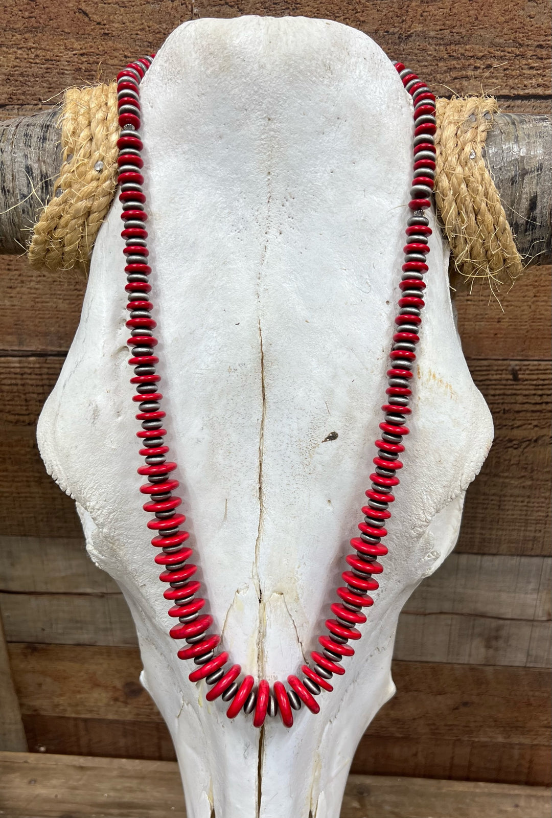 Franklin Red Faux Pearls Necklace