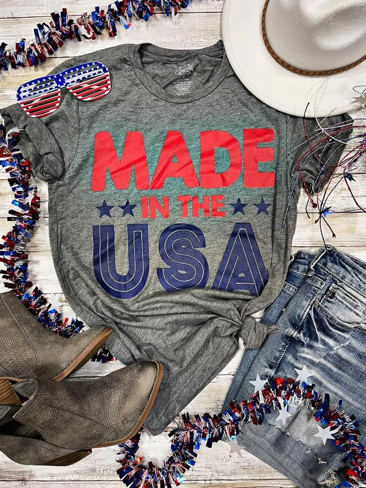 Made in the USA Grey Tee by Texas True Threads