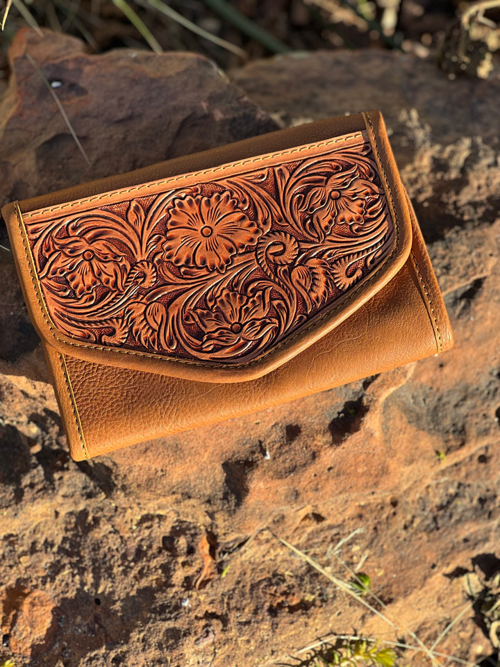 American Darling Tooled Leather Jewerly Pouch