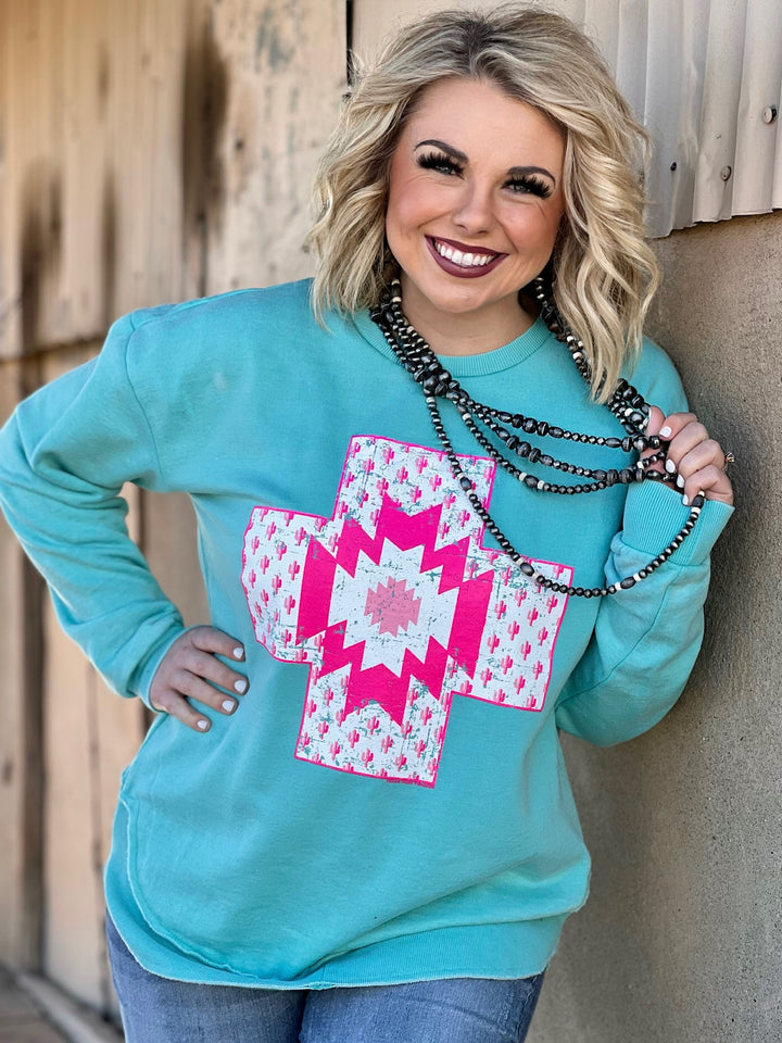 Morgan Aztec Cross Sweatshirt by Texas True Threads