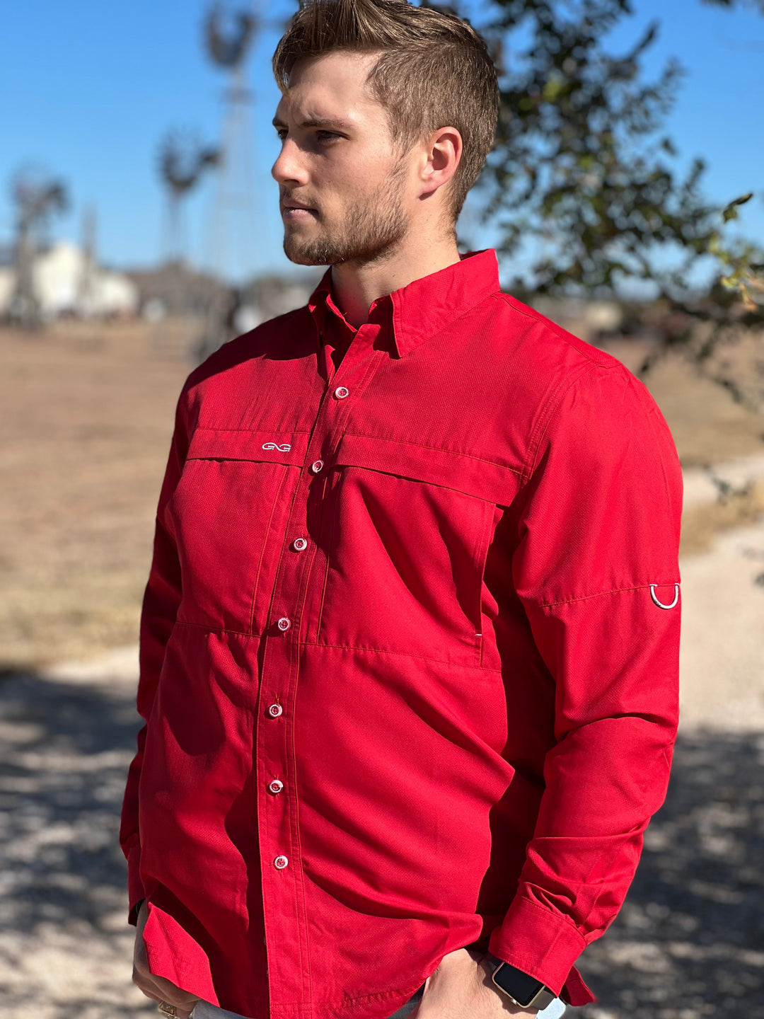 Red MicroFiber Long Sleeve Shirt by GameGuard