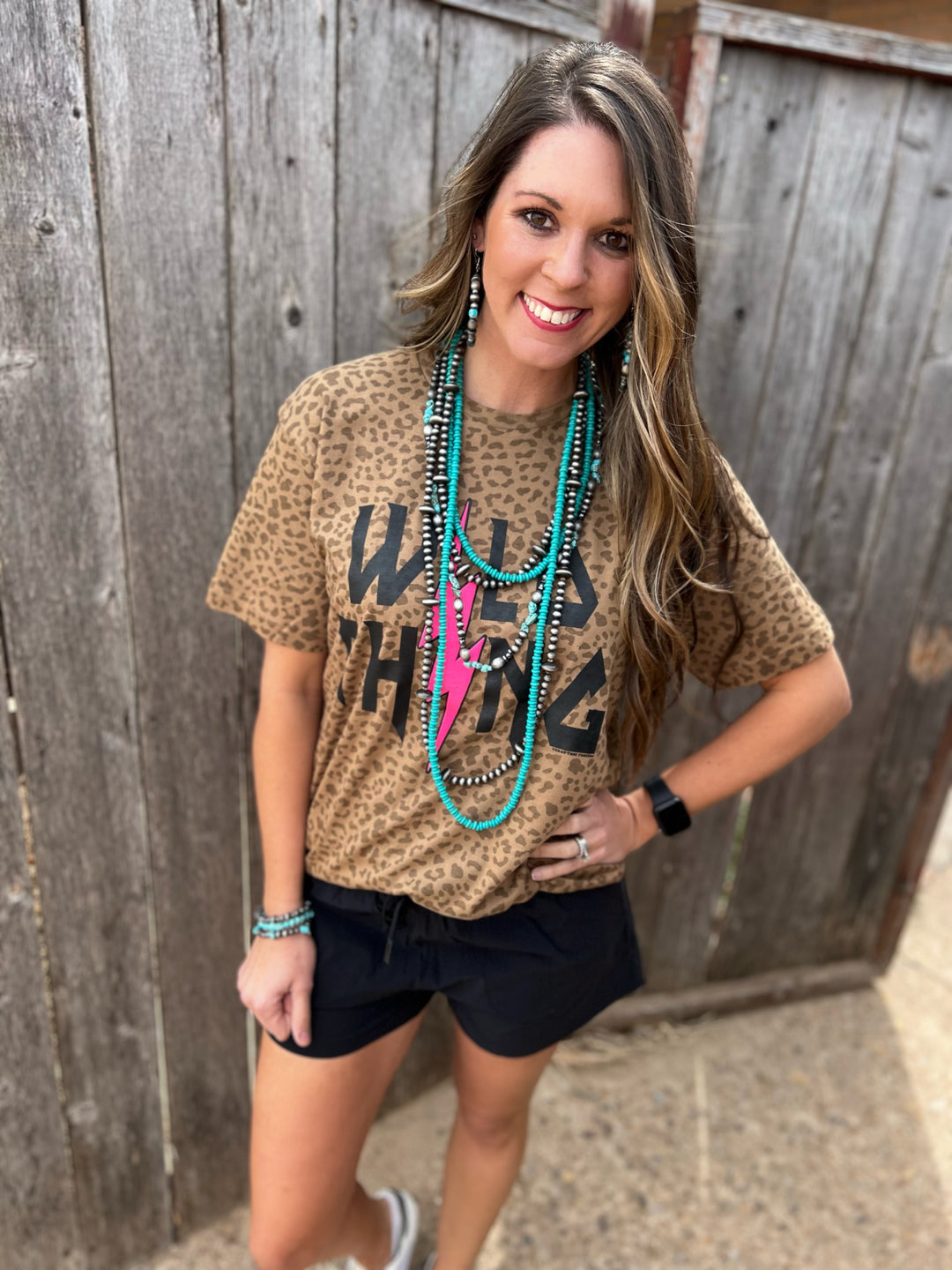 Wild Thing Tan Leopard Graphic Tee by Texas True Threads