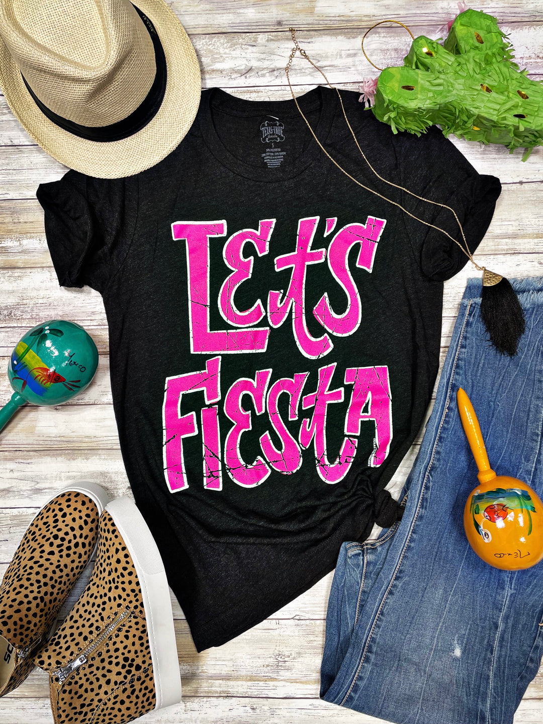 Let's Fiesta Black Tee by Texas True Threads