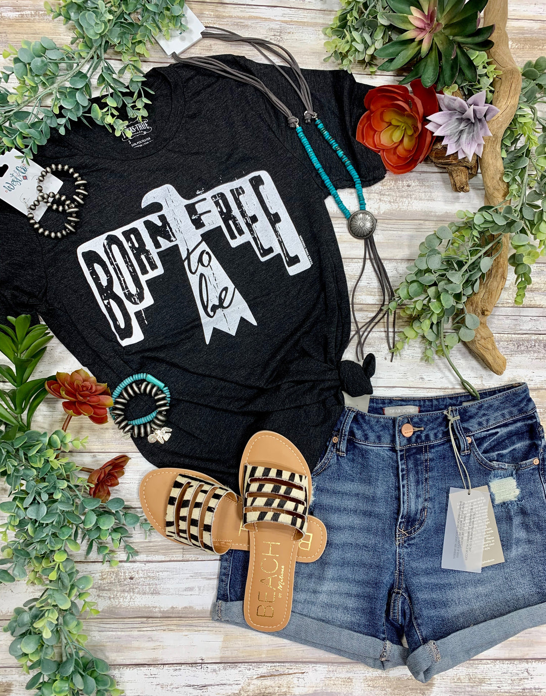 Born to be Free Black Short Sleeve Tee by Texas True Threads | Graphic Tees by Texas True Threads | horse-creek-boutique.