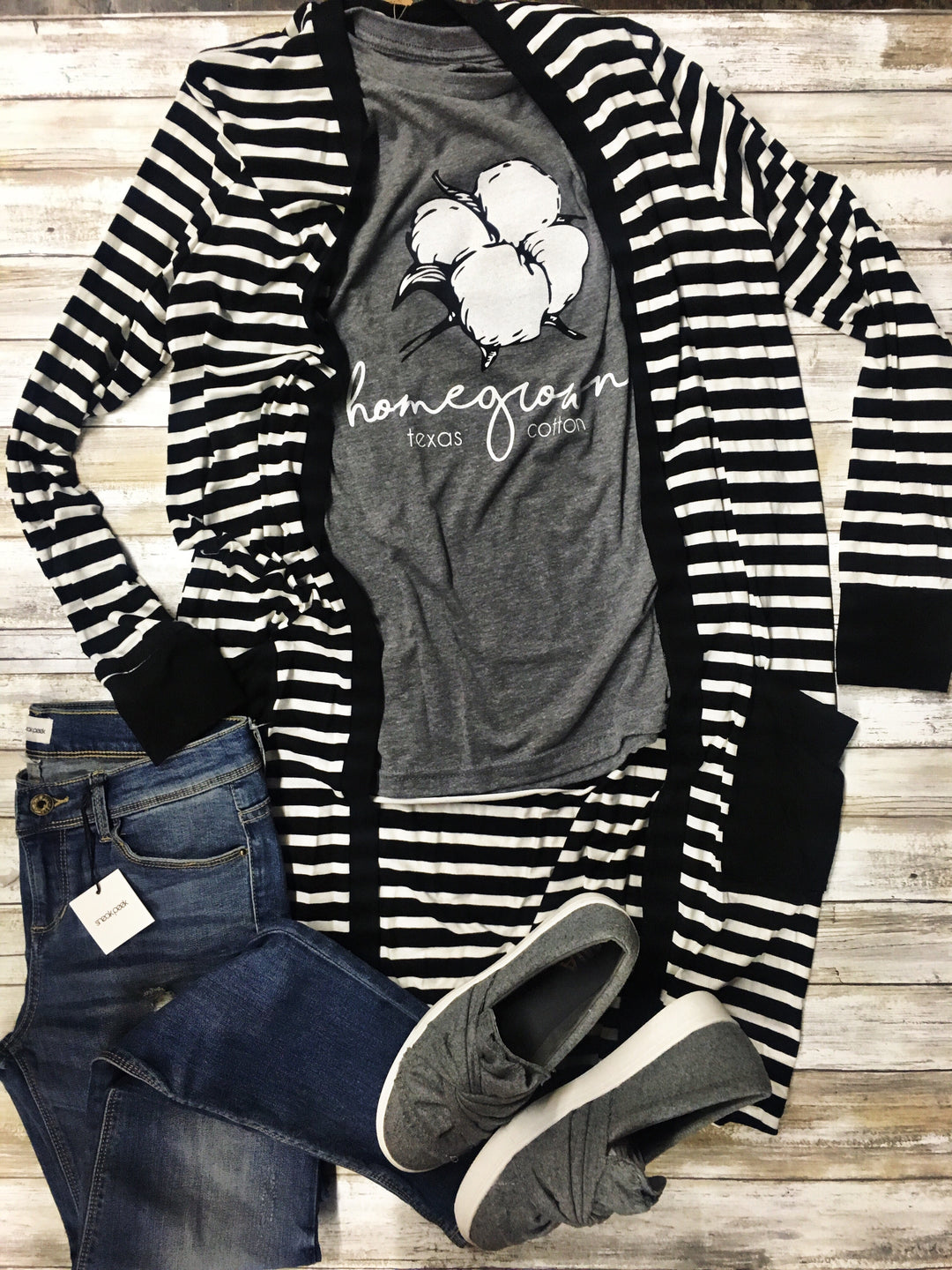 Home Grown Cotton Grey Short Sleeve Tee by Texas True Threads | Graphic Tees by Texas True Threads | horse-creek-boutique.