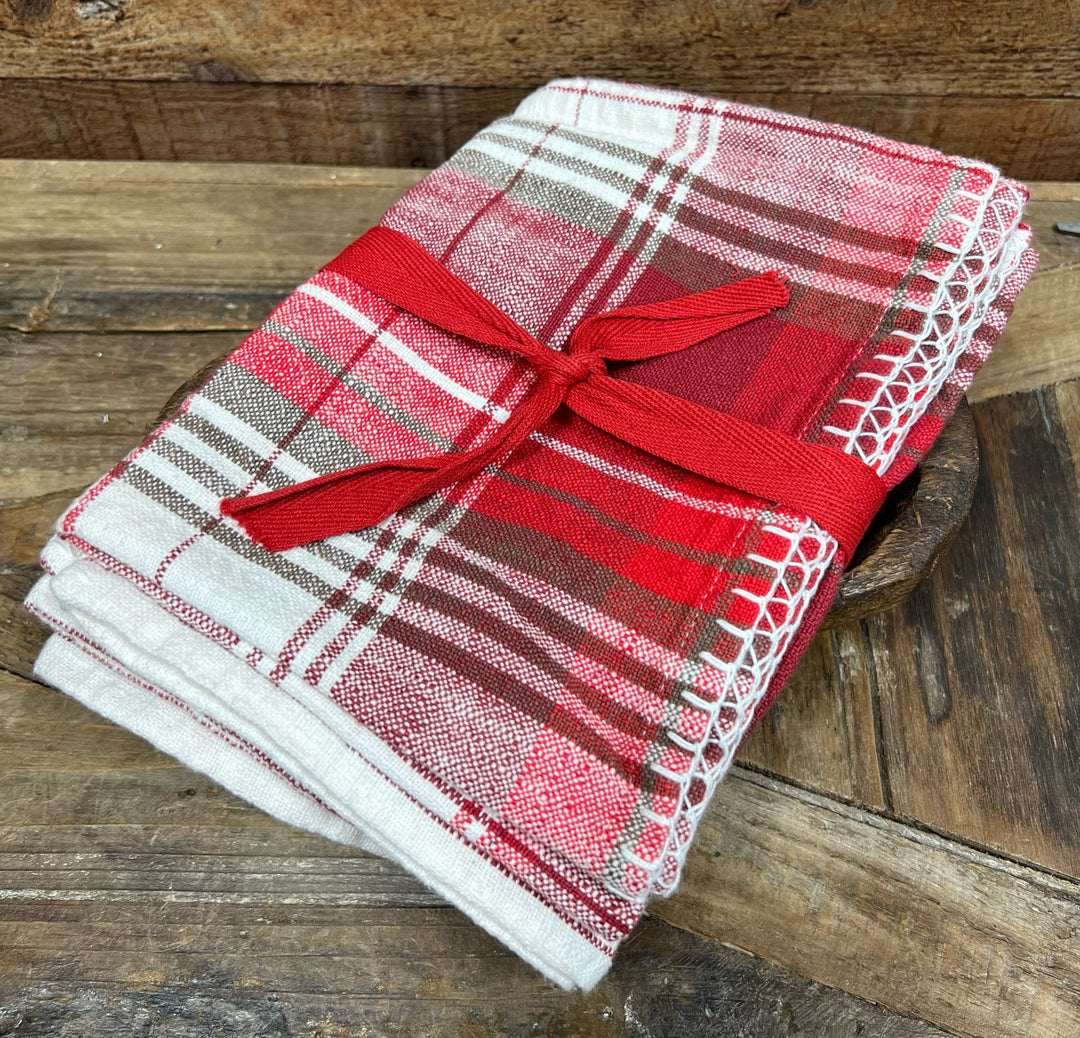Hayden Red Plaid Dish Towel - Set of 2