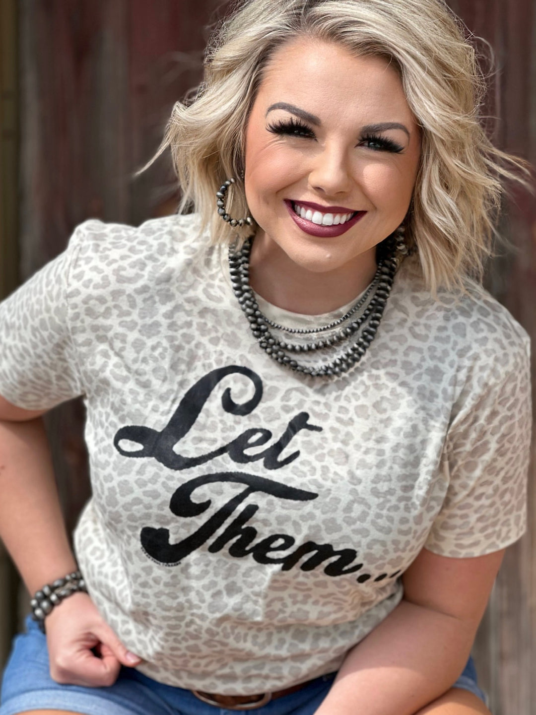 Let Them Cream Leopard Graphic Tee by Texas True Threads