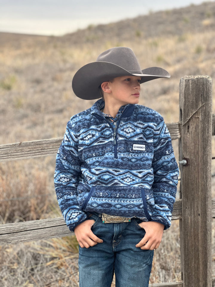 Youth Hooey Navy Blue Aztec Pullover