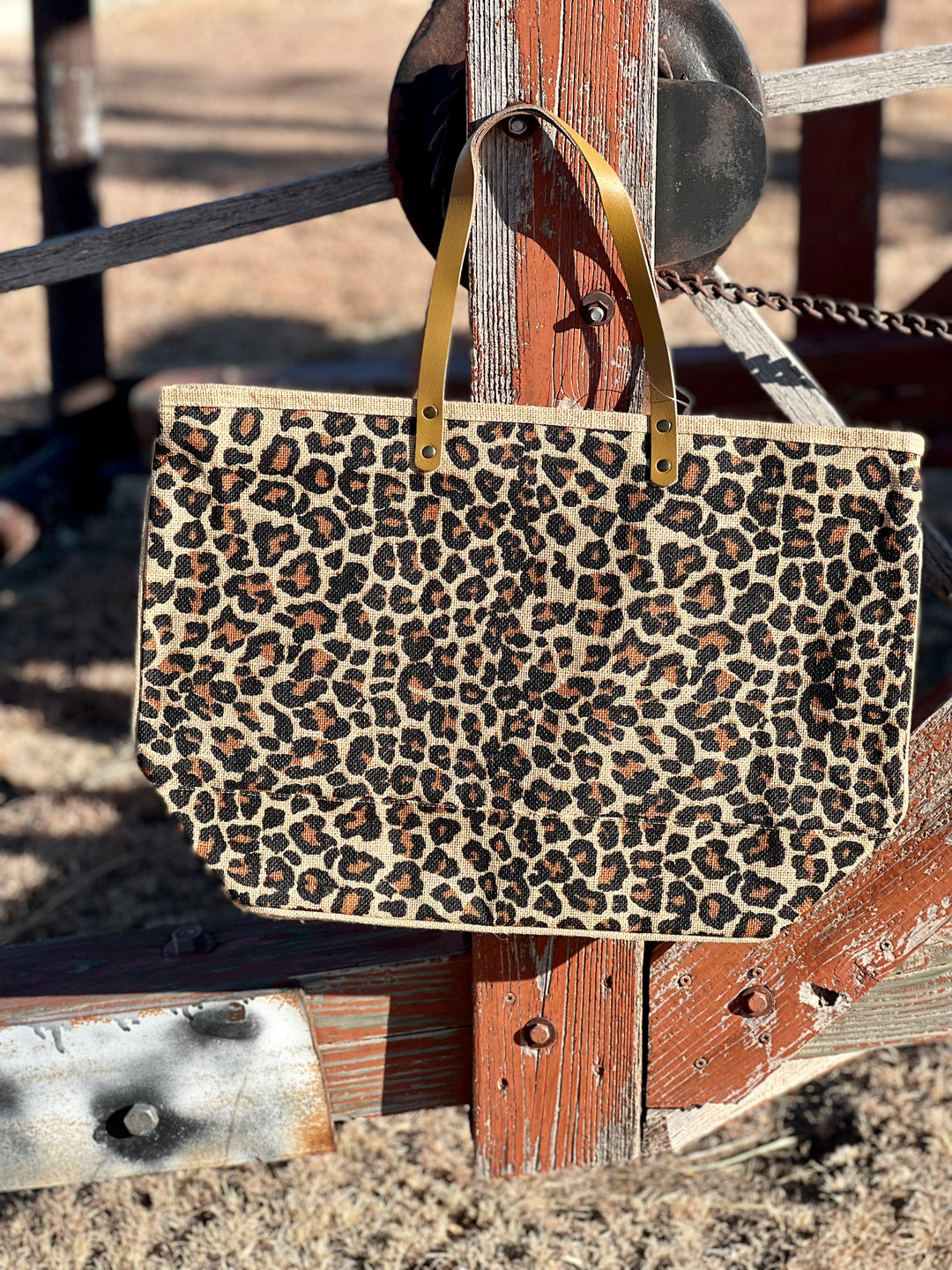 Leopard Classic Jute Bag