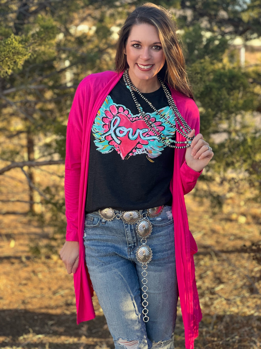 Poppin' Pink Cardigan by Texas True Threads