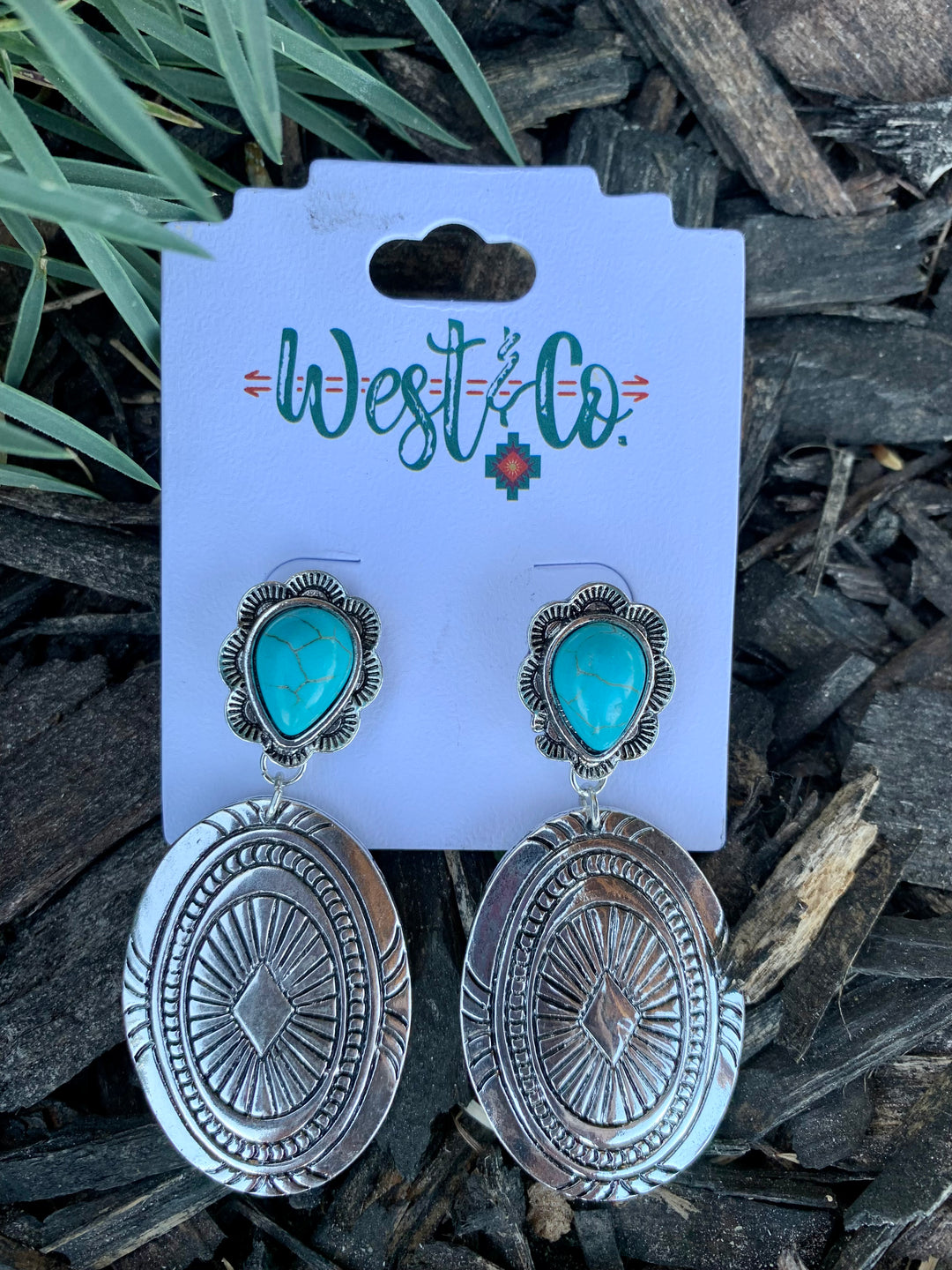 Deming Turquoise Concho Earrings