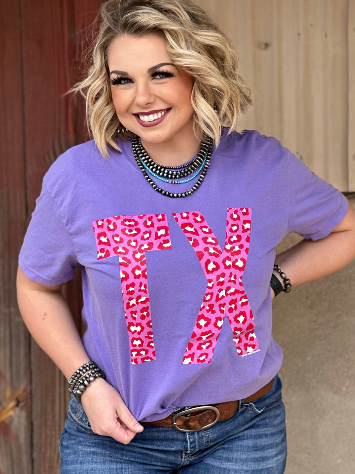 Pink Leopard TX Shortsleeve Graphic Tee by Texas True Threads