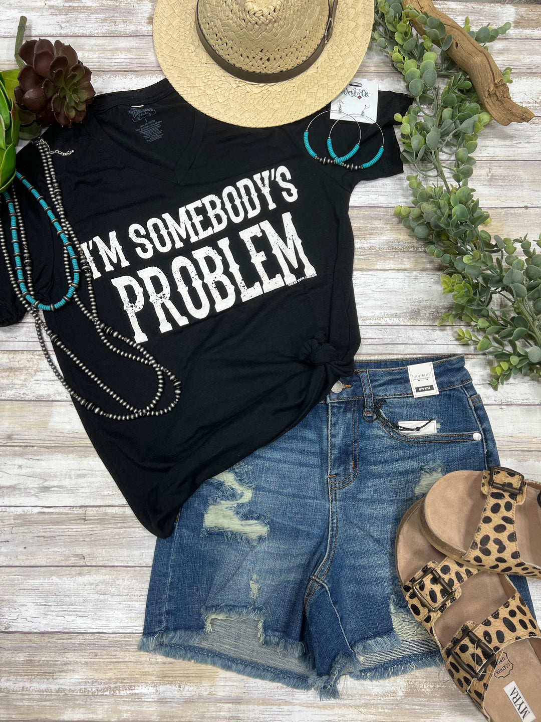 I’m Somebody’s Problem Black Graphic Tee by Texas True Threads