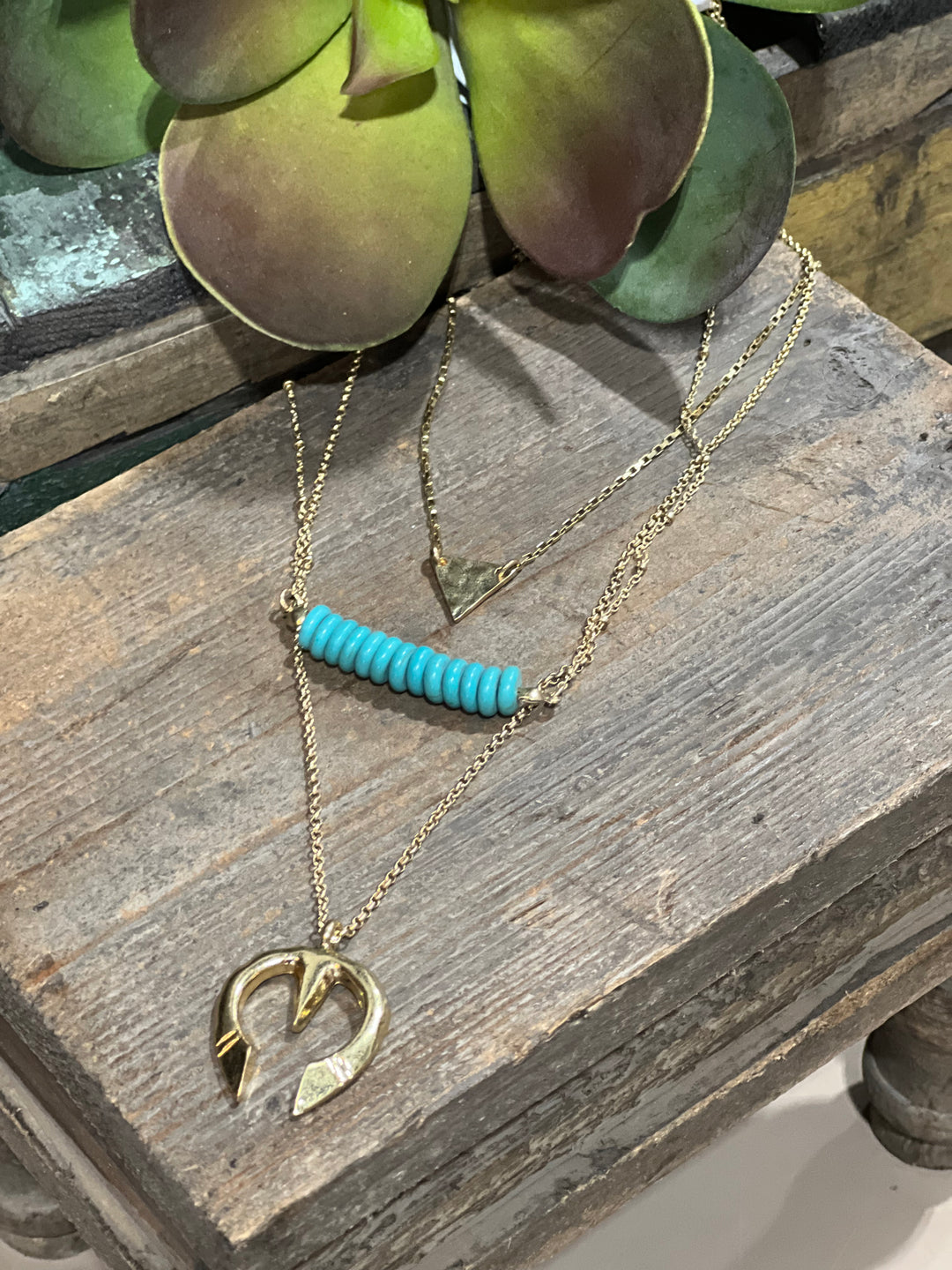 Shae Layered Gold & Turquoise Necklace