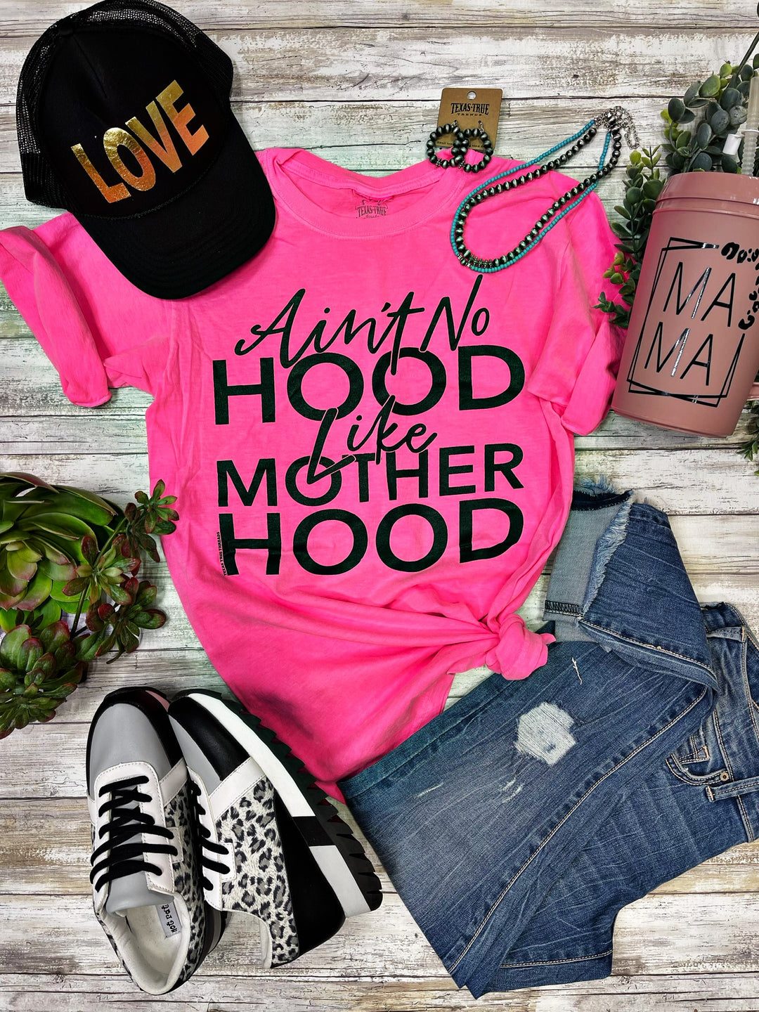 Ain't No Hood Like Motherhood Graphic Tee by Texas True Threads