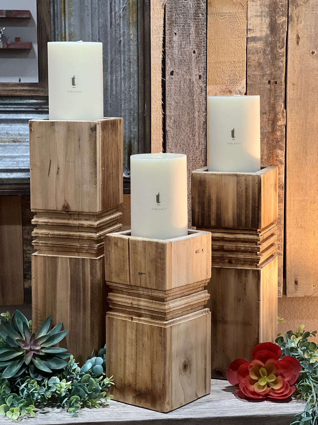 Tower Wooden Candle Holder
