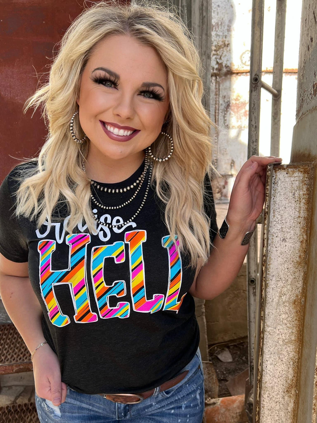 Raise Hell Charblack Graphic Tee by Texas True Threads