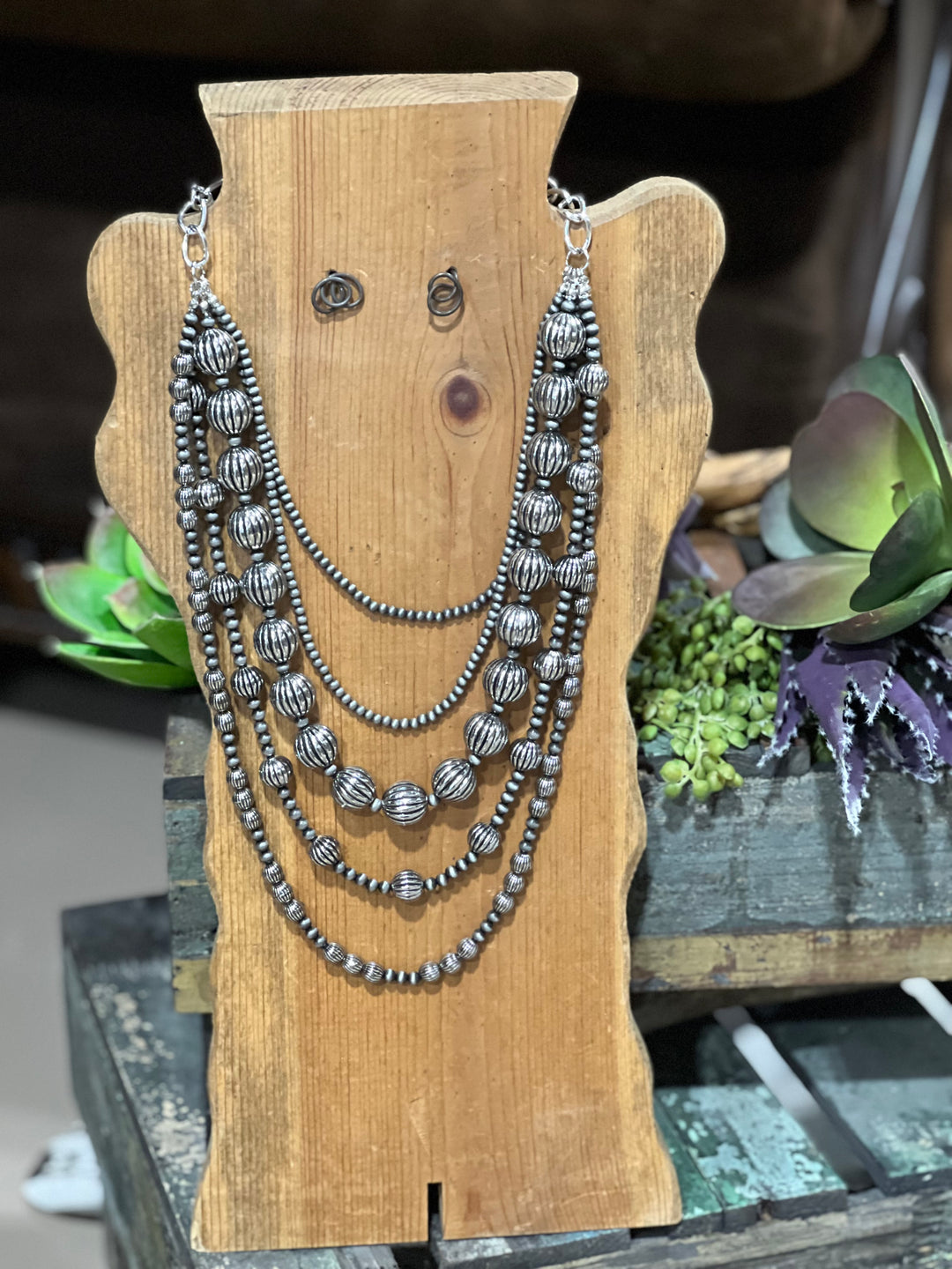 Silver Melon Layered Necklace