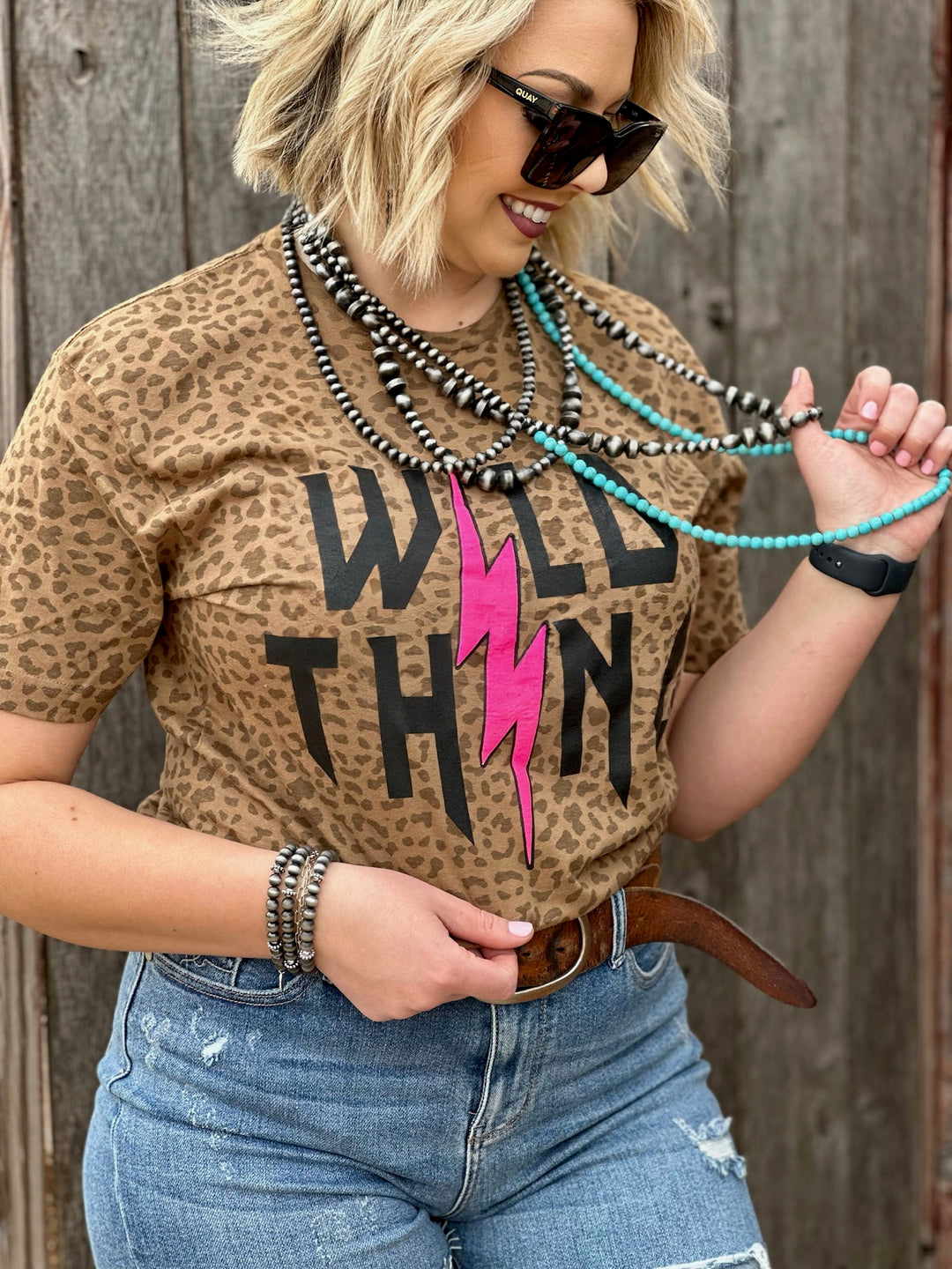 Wild Thing Tan Leopard Graphic Tee by Texas True Threads