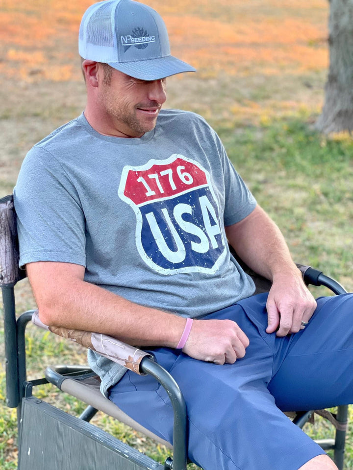 1776 Grey Graphic Tee by Texas True Threads