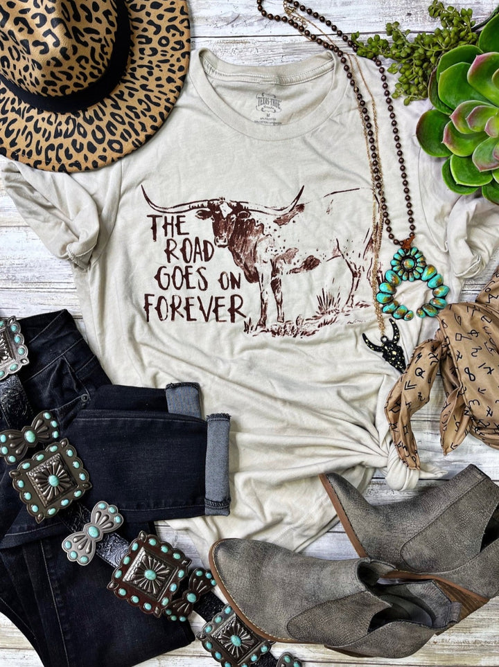 The Road Goes On Forever Tee by Texas True Threads