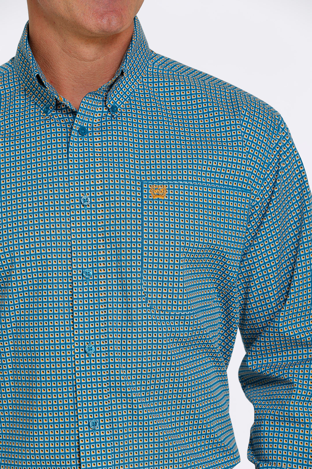 Bright Turquoise Men's Cinch Long Sleeve Shirts
